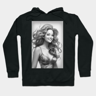 Black and White Beautiful Mermaid Hoodie